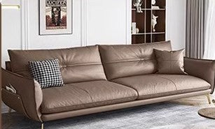 Luxurious Faux Leather Sofa in Multi-Color with Soft Cotton Cushions & Pine Wood Frame for Living Room hzh-1358