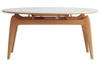 Modern Ash & Oak Wood Dining Table with Sintered Stone Top fjx-2667