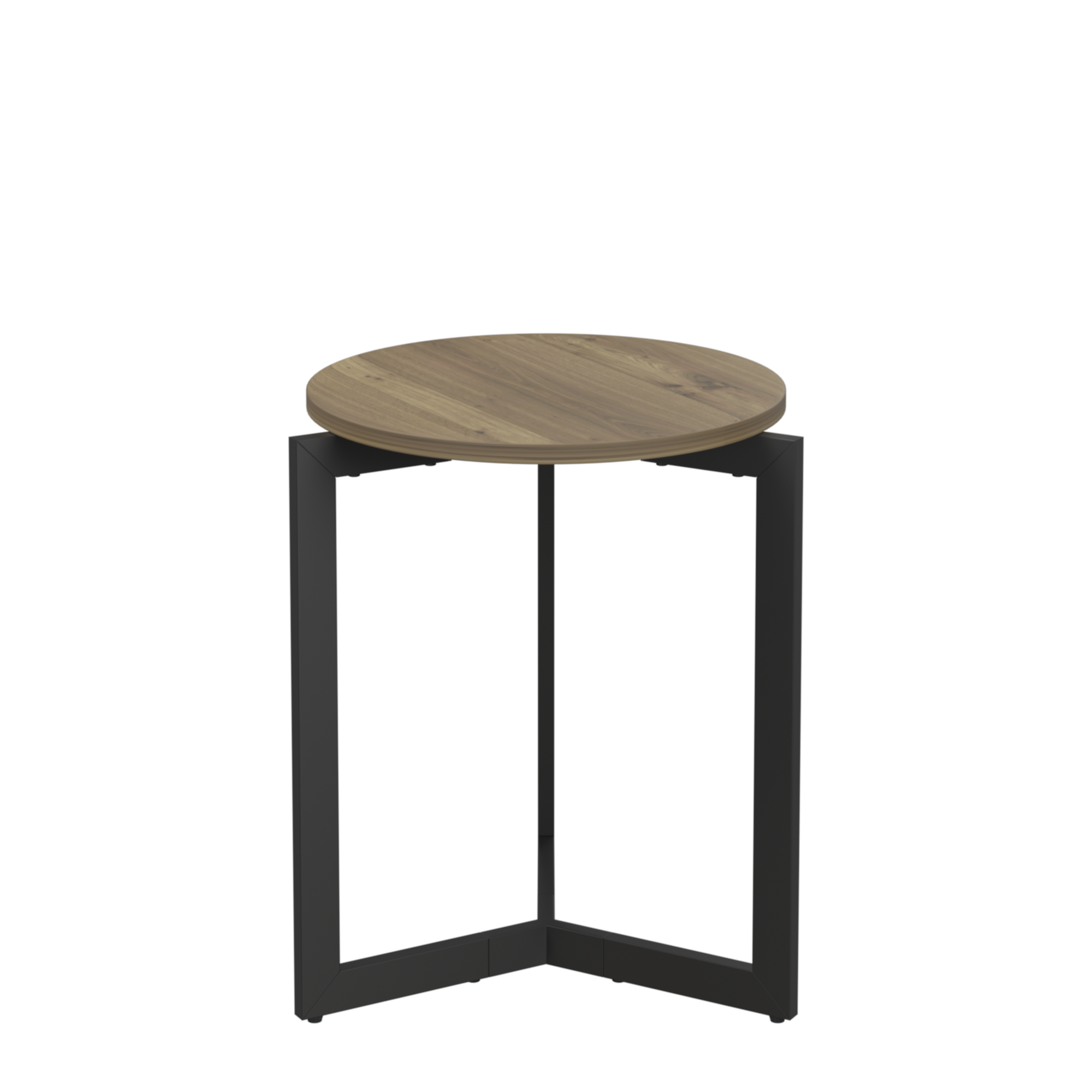 19.68''H Round Side Table, Round Accent End Table with Sturdy Metal Frame, Round Nightstand, for Living Room, Bedroom, Balcony, Office, Brown