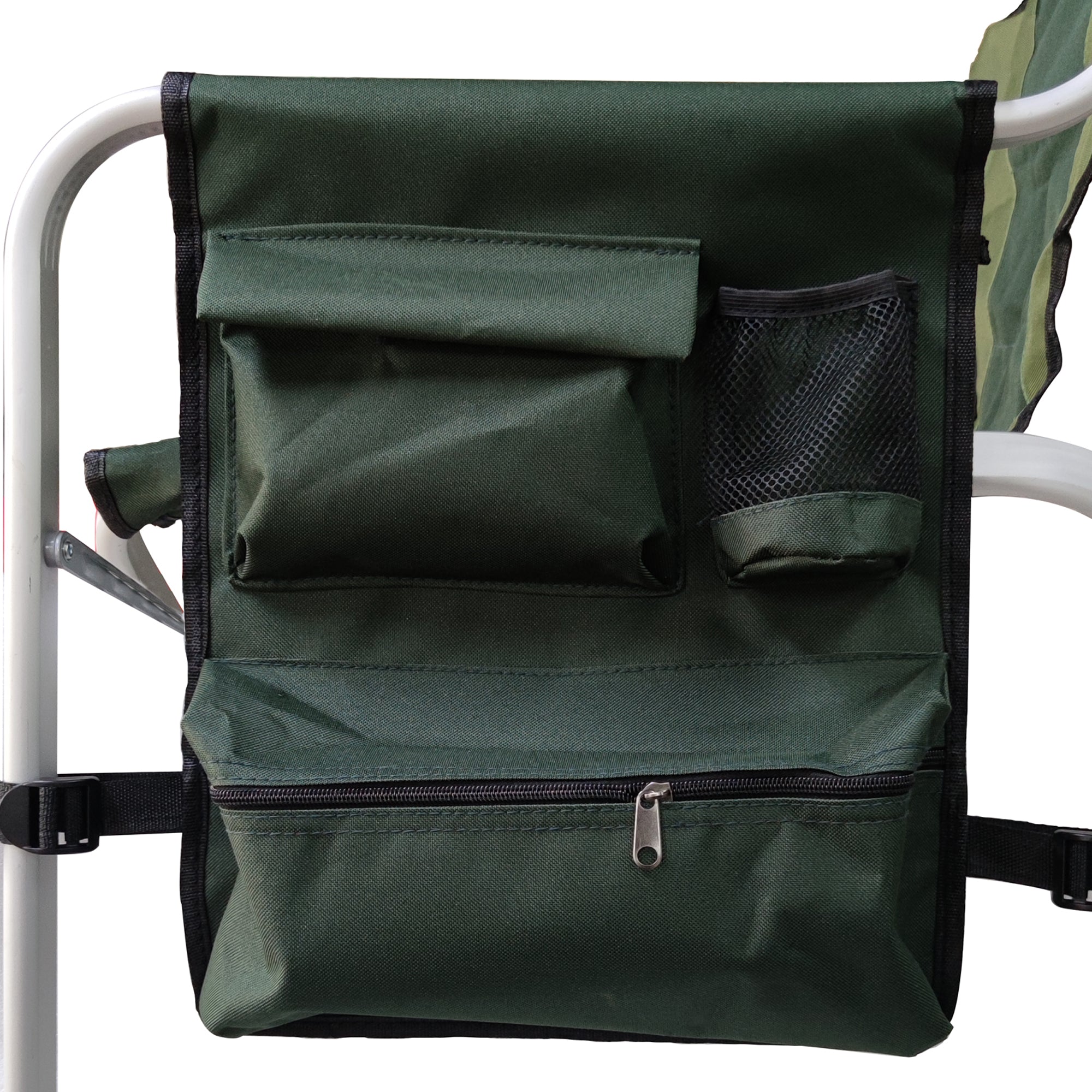 3-Piece Folding Table Chairs Set for Camping, Patio, Backyard & BBQ - Black/Green