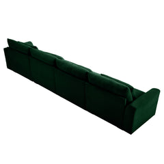 4 Seater Deep Seat Couches for Living Room, Comfy Green Corduroy Sofas for Living Room Modern with 4 Waist Pillows