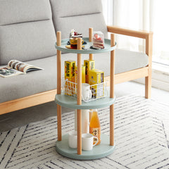 360° Rotating Storage Shelf, 3-Tier Bookshelf with Large-Capacity, Multifunctional Rack for Living Room