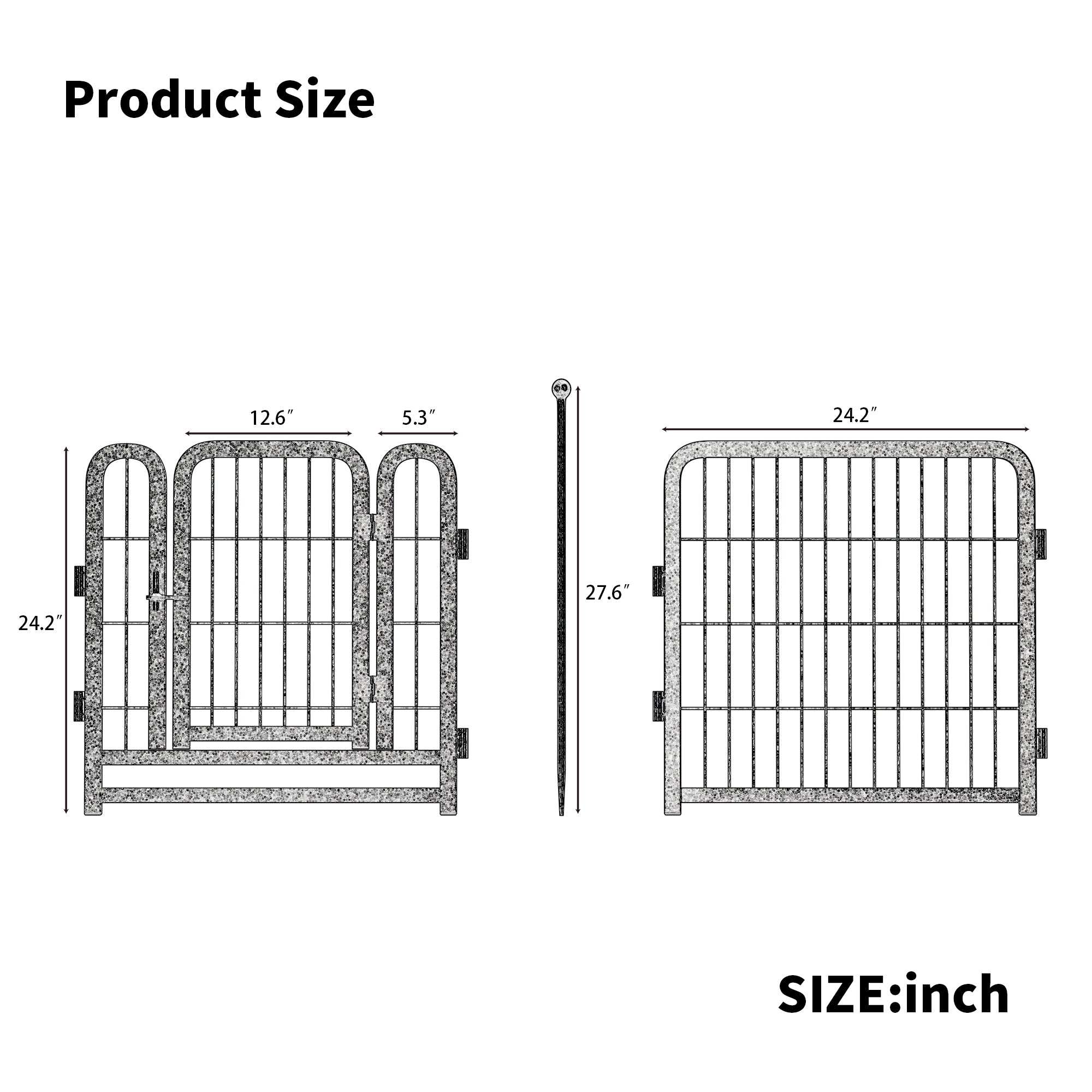 Heavy-Duty 24" Dog Playpen, Foldable 8-Panel Pet Exercise Fence for Indoor & Outdoor patio furniture