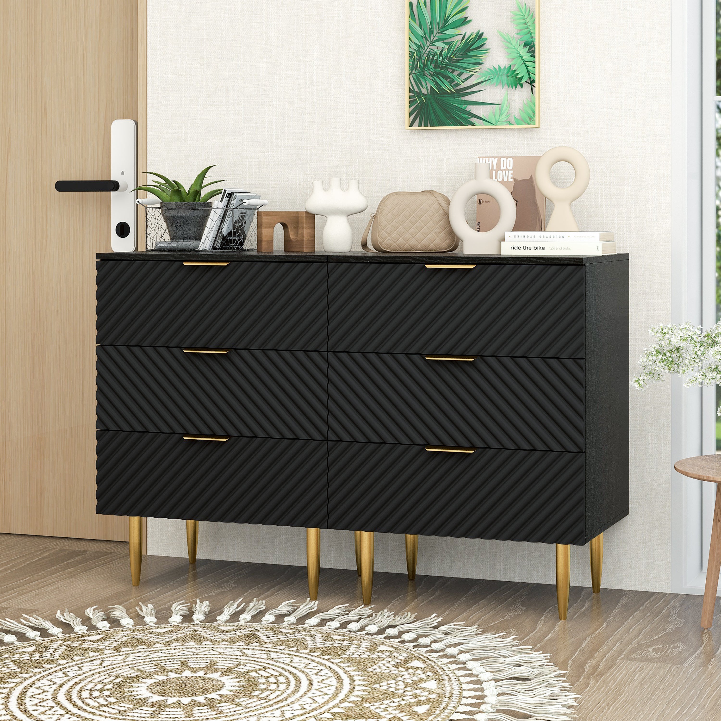 3 Drawer Cabinet, Accent Storage Cabinet, Suitable for Bedroom, Living Room, Study