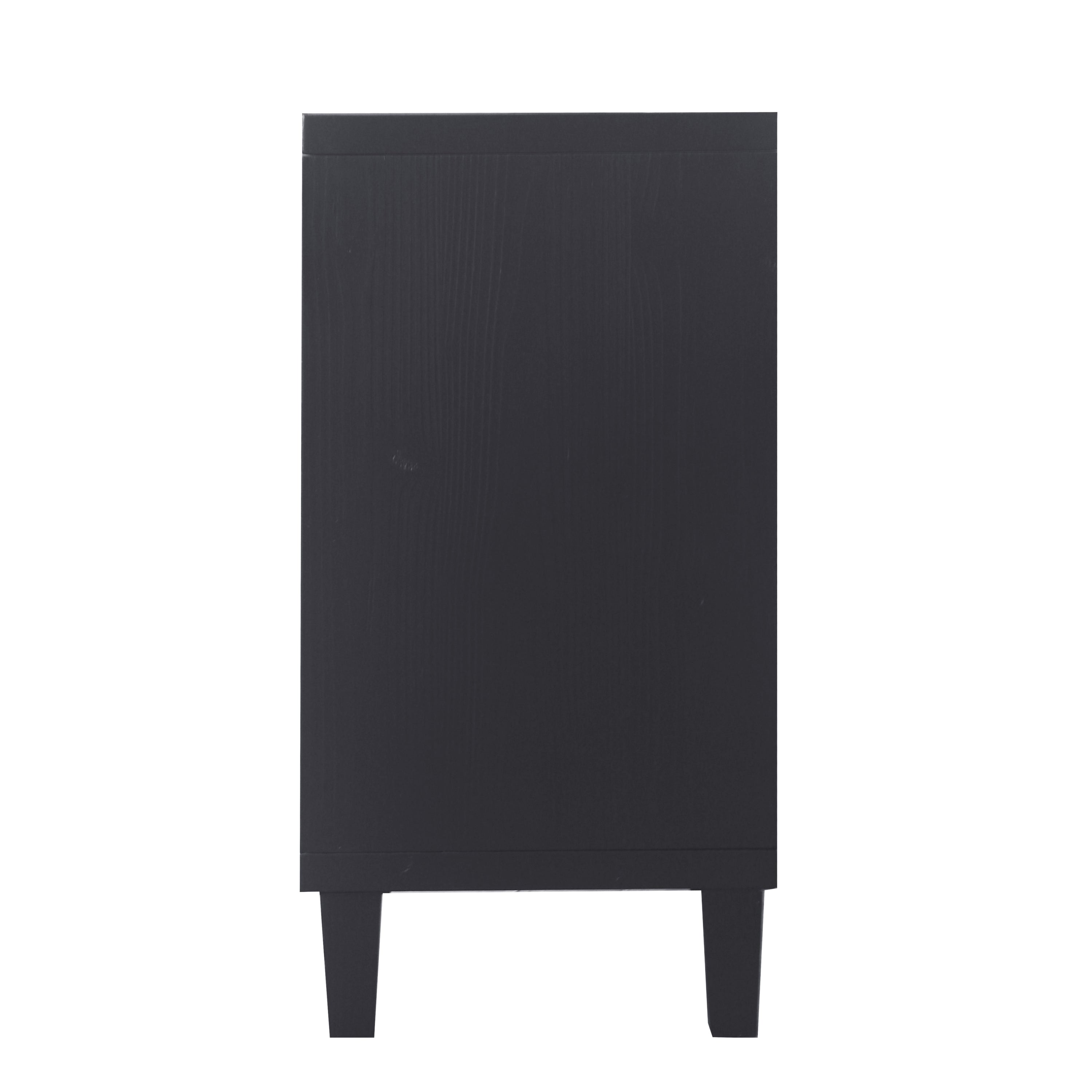 Accent Cabinet 4 Door Wooden Cabinet Sideboard Buffet Server Cabinet Storage Cabinet, for Living Room, Entryway, Hallway, Office, Kitchen and Dining Room, Matte Black