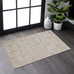 2x3 Modern Geometric Area Rug Beige High-Low Boho Accent Rug Non-Shedding Carpet for Bedroom Kitchen Entryway