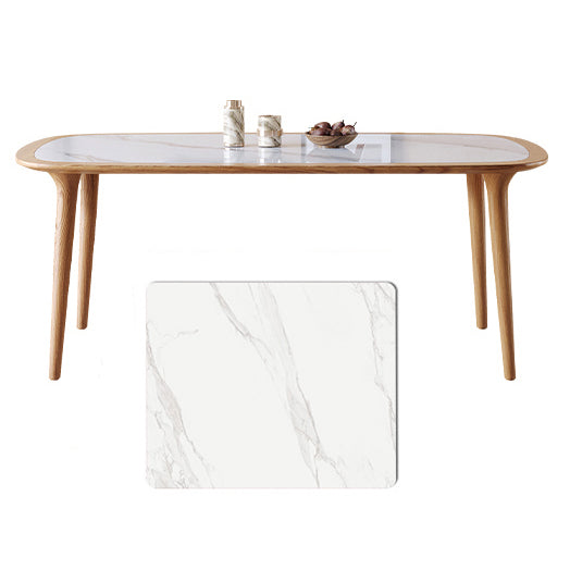 Modern Rectangular Wooden Dining Table –Sintered Stone Top Durable Design for Diningroom fmbs-002