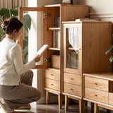 Premium Oak Wood Cabinet for Elegant Home & Office Storage H84M01
