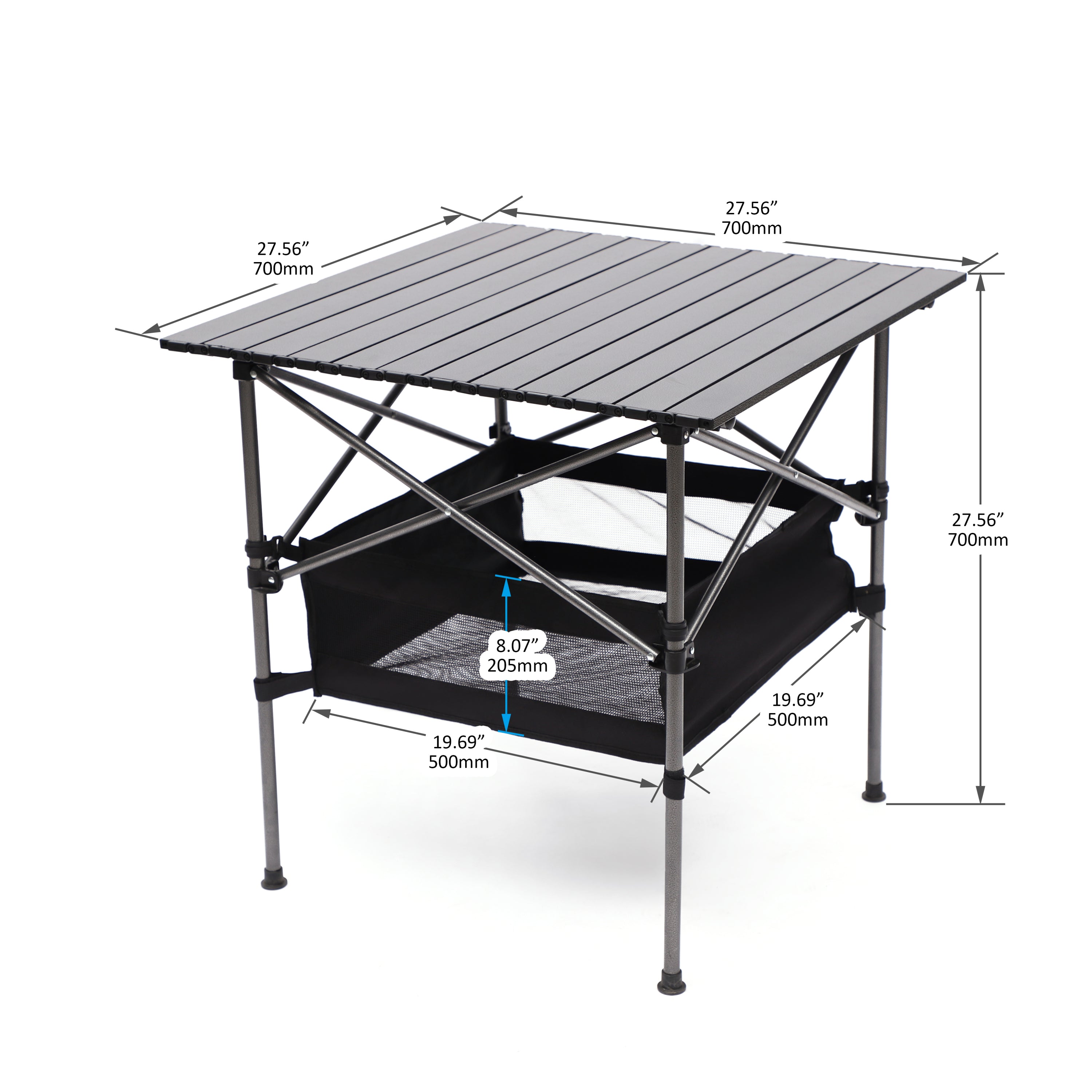 3-Piece Folding Table Chairs Set Patio Garden for Camping, BBQ & Backyard - Black/Green
