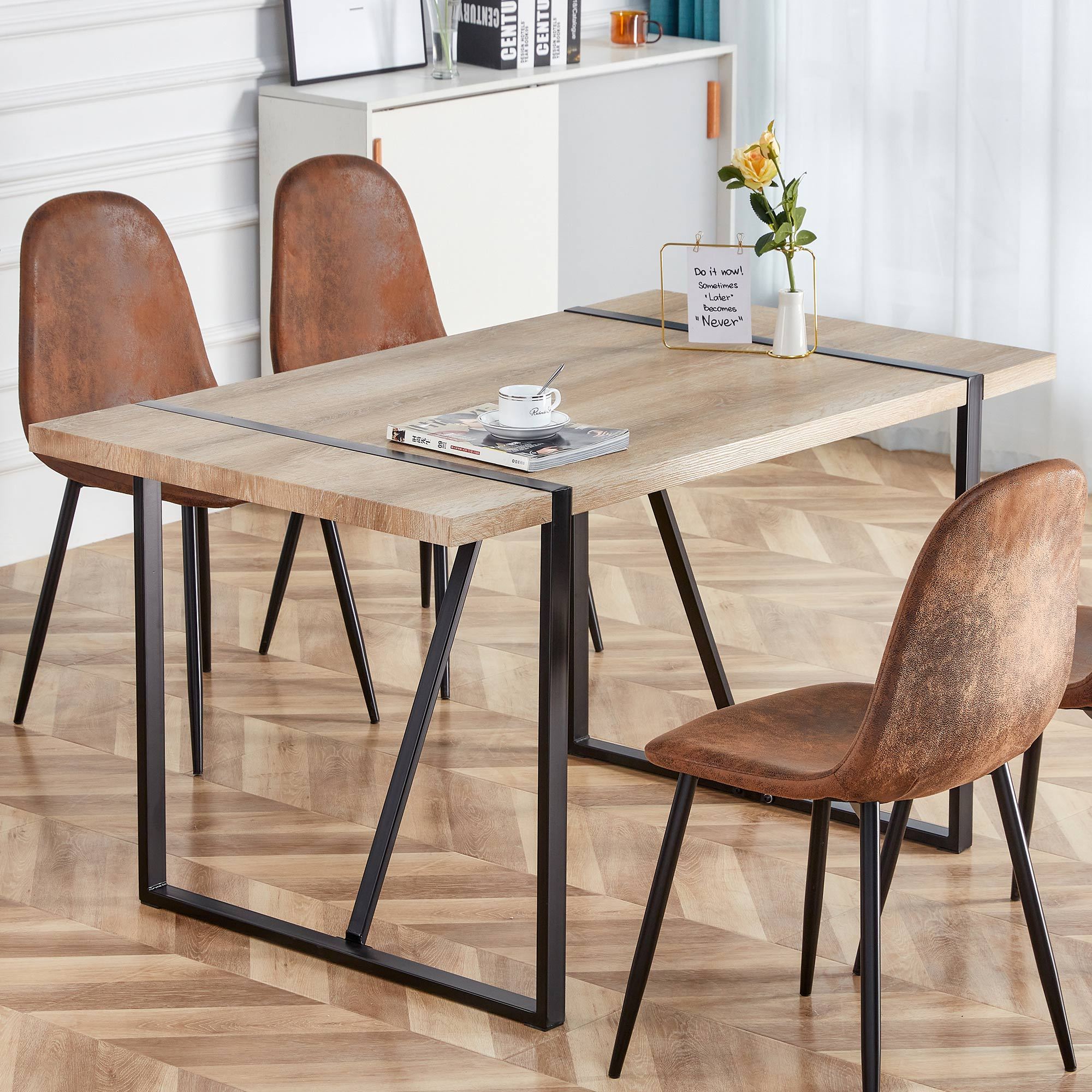 Rustic Industrial Rectangular Dining Table for 4-6 People - Perfect for Dining Rooms