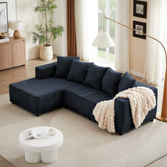 Chenille L-Shaped Sectional Sofa Set,Minimalist Style Modular Sectional Sofa, Luxury Chenille Fabric Cloud Couch for Living Room