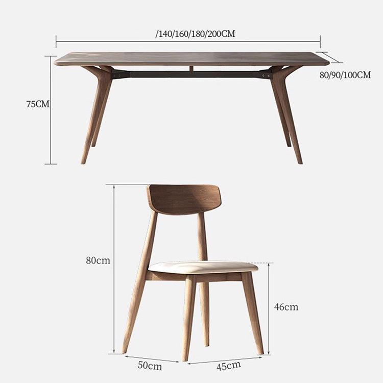 Modern Rectangular Dining Table Marble Top & Ash Wood Frame for 6-10 Seaters ms-058