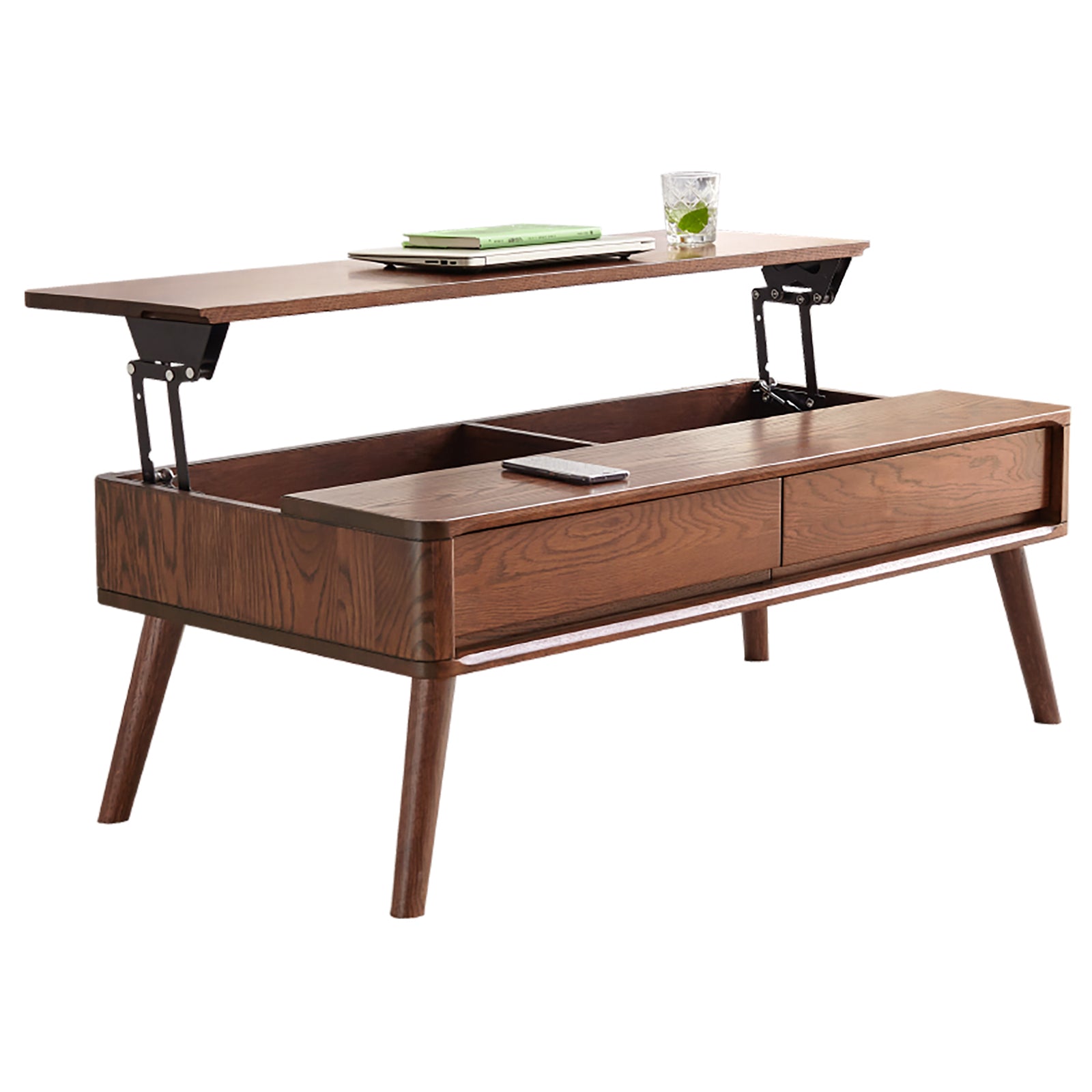 47.24" Solid Wood Coffee Table with Storage Shelf - Versatile for Home Office or Living Room