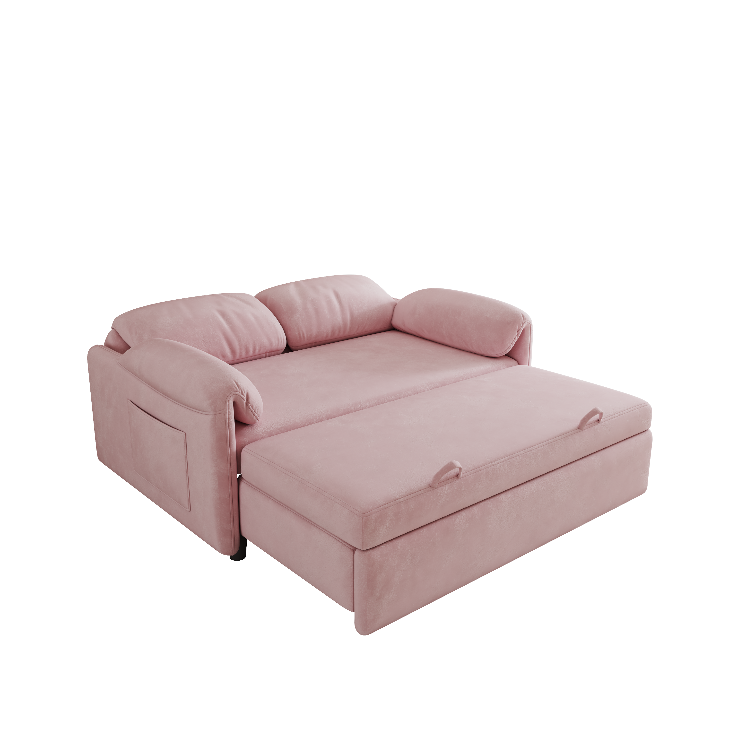 54" Pink Velvet  Sofa Bed for Multi-purpose - Perfect Pull-Out Sofa Design for Living Spaces