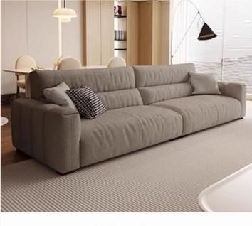 Chic Pine Wood Sofa with Ottoman Cotton Sectional Sofa with Soft Down Filling for LIvingroom hatx-1021