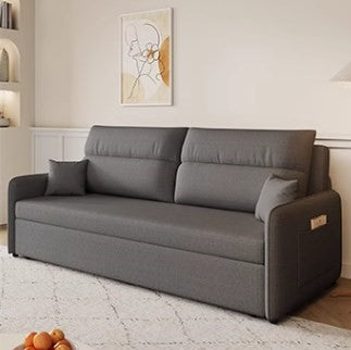 Stylish Multi-Color Sofa in Khaki, Light Gray, Dark Blue, and Brown with Wood Frame and Cotton-Linen Fabric fsx-1003