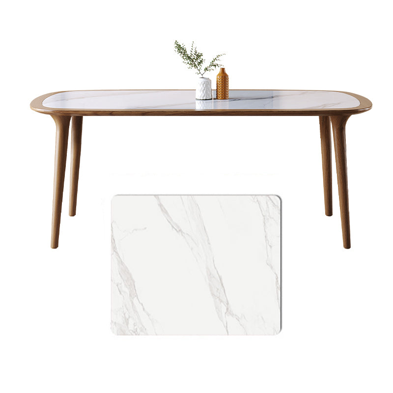 Modern Rectangular Wooden Dining Table –Sintered Stone Top Durable Design for Diningroom fmbs-002