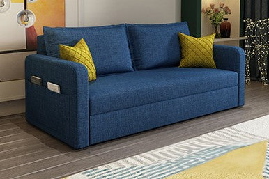 Modern Solid Wood Sofa in Dark Gray, Pink, Blue, and Light Khaki with Cotton-Linen Upholstery hyt-1239