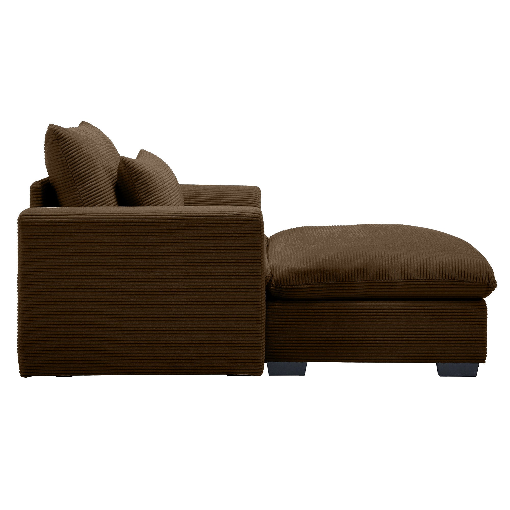 Brown Corduroy  Sofa Couch, Modular Couch with Storage Ottoman,  Couch Deep Seat Couches for Modern Living Room/Apartment/Office