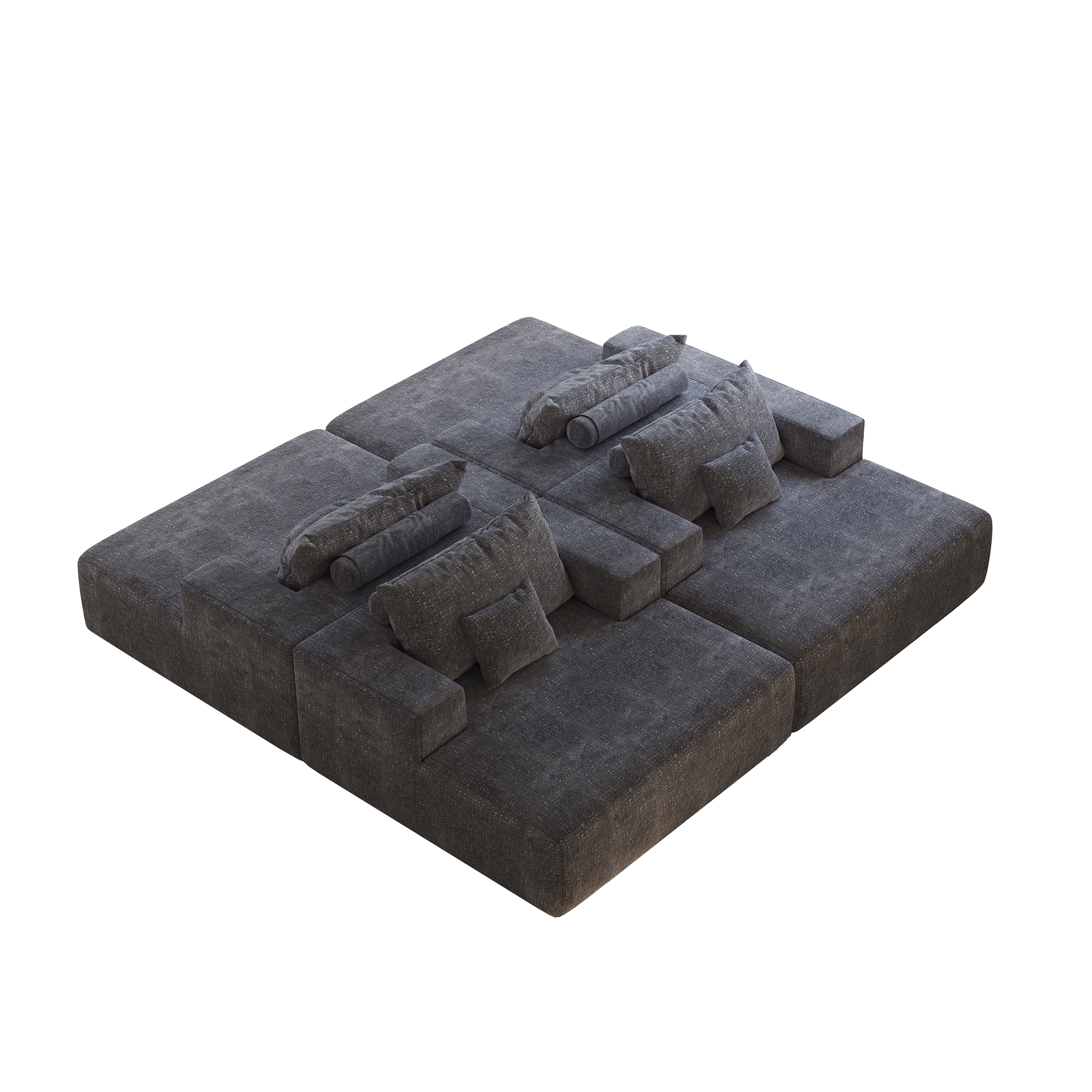 55-inch Chenille Sponge Sofa Lounge Chair,No Assembly Required,Fluffy Modern Sleeper Chair for Indoor Living Room Bedroom