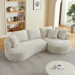 Modern Curved L-Shape Luxury Sectional Oversized Sofa: Minimalist Design, Comfy Sleeper Couch for Living Room, Apartment & Reception Spaces,No Assembly Required