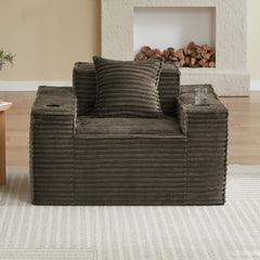 1Seater Sofa Boneless Couches,No Assembly Needed, Modern Sofa for Compact Living Rooms, Apartments, and Offices