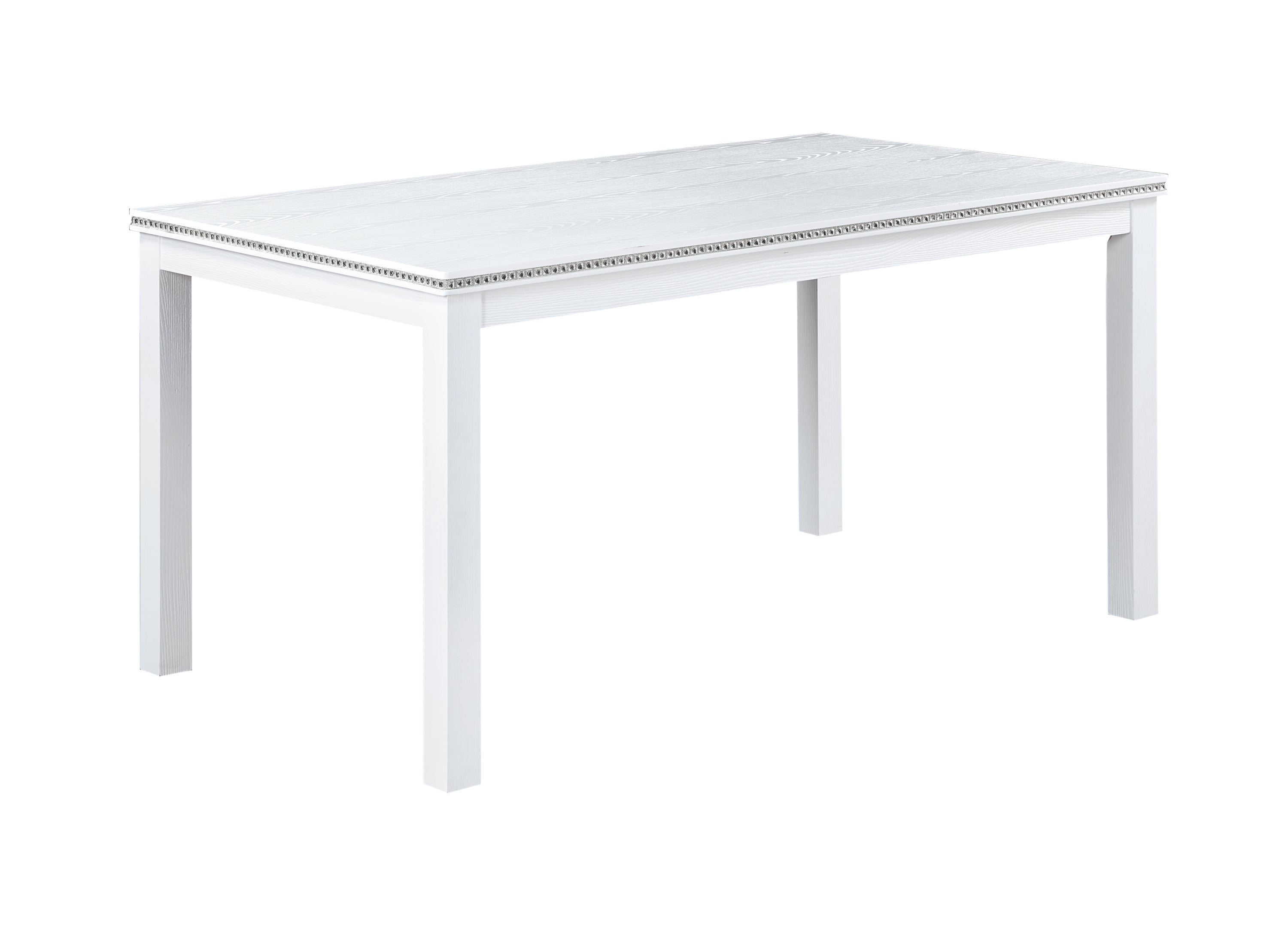 Wooden Dining Rectangular Table with Bench, Kitchen Table with Bench for Small Space, 6 Person Dining Table, White