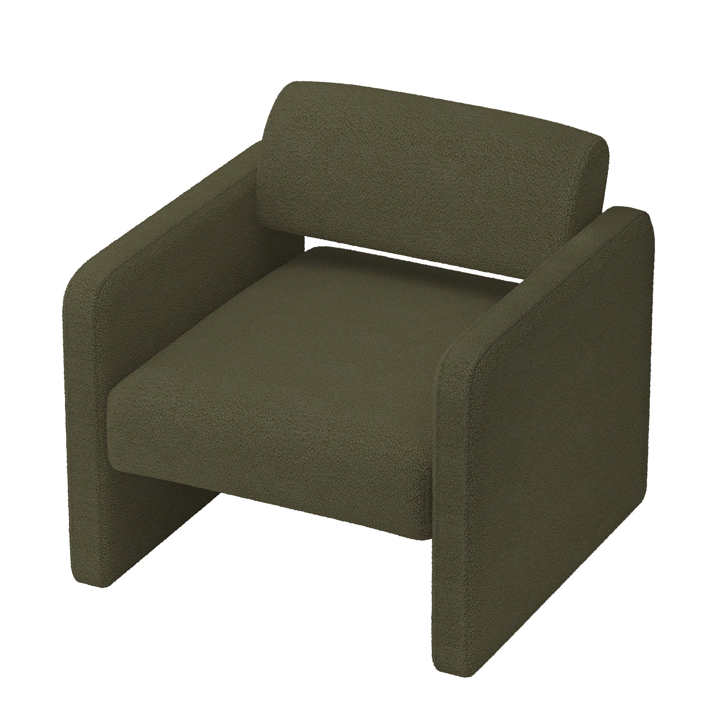 Green single sofa chair, upholstered comfortable chair with armrests, for dining room/bedroom/living room/reception - Green (30.9"*30.51"*30.11")