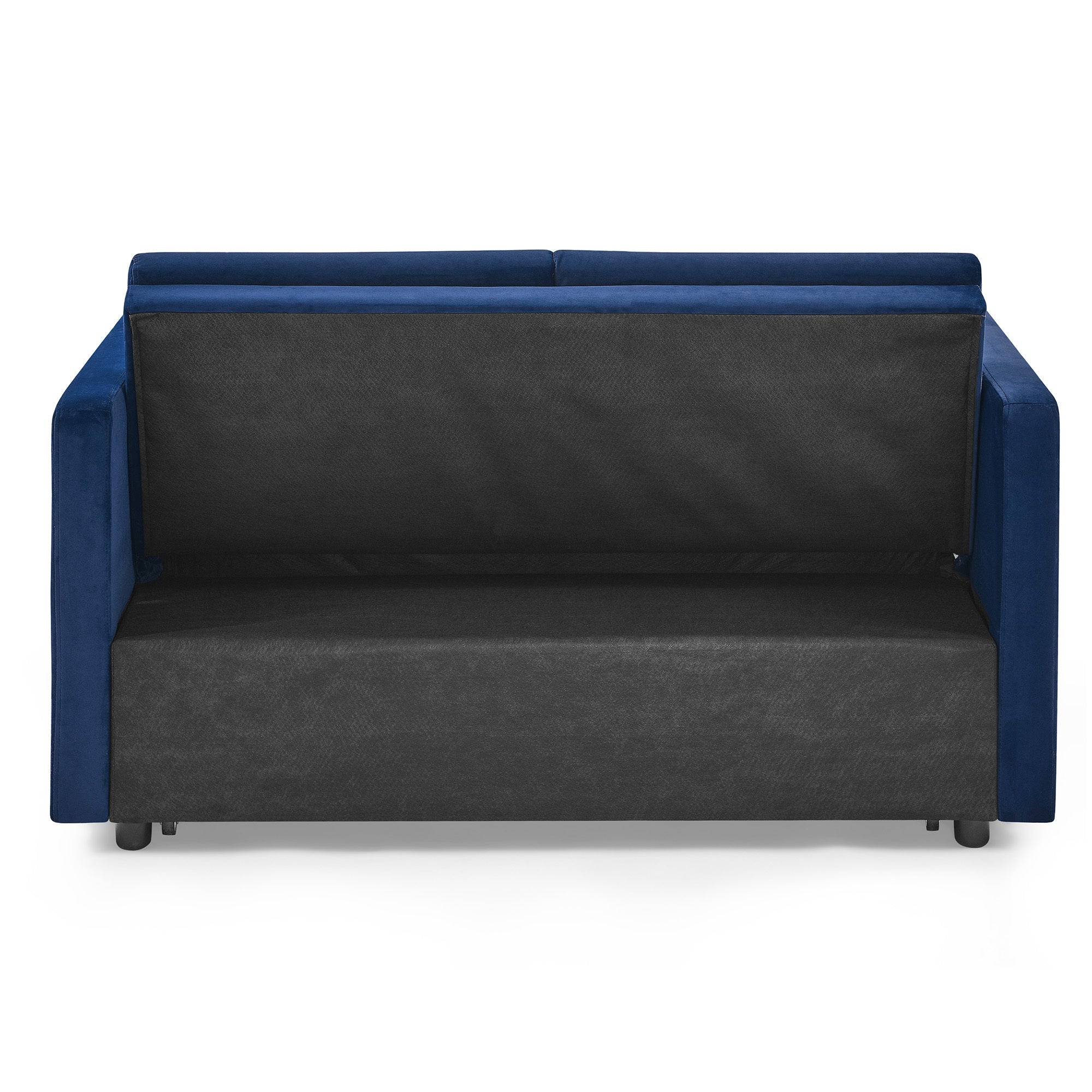 Loveseats Sofa Bed with Pull-out Bed,Adjsutable Back and Two Arm Pocket,Blue (54.5"x33"x31.5")