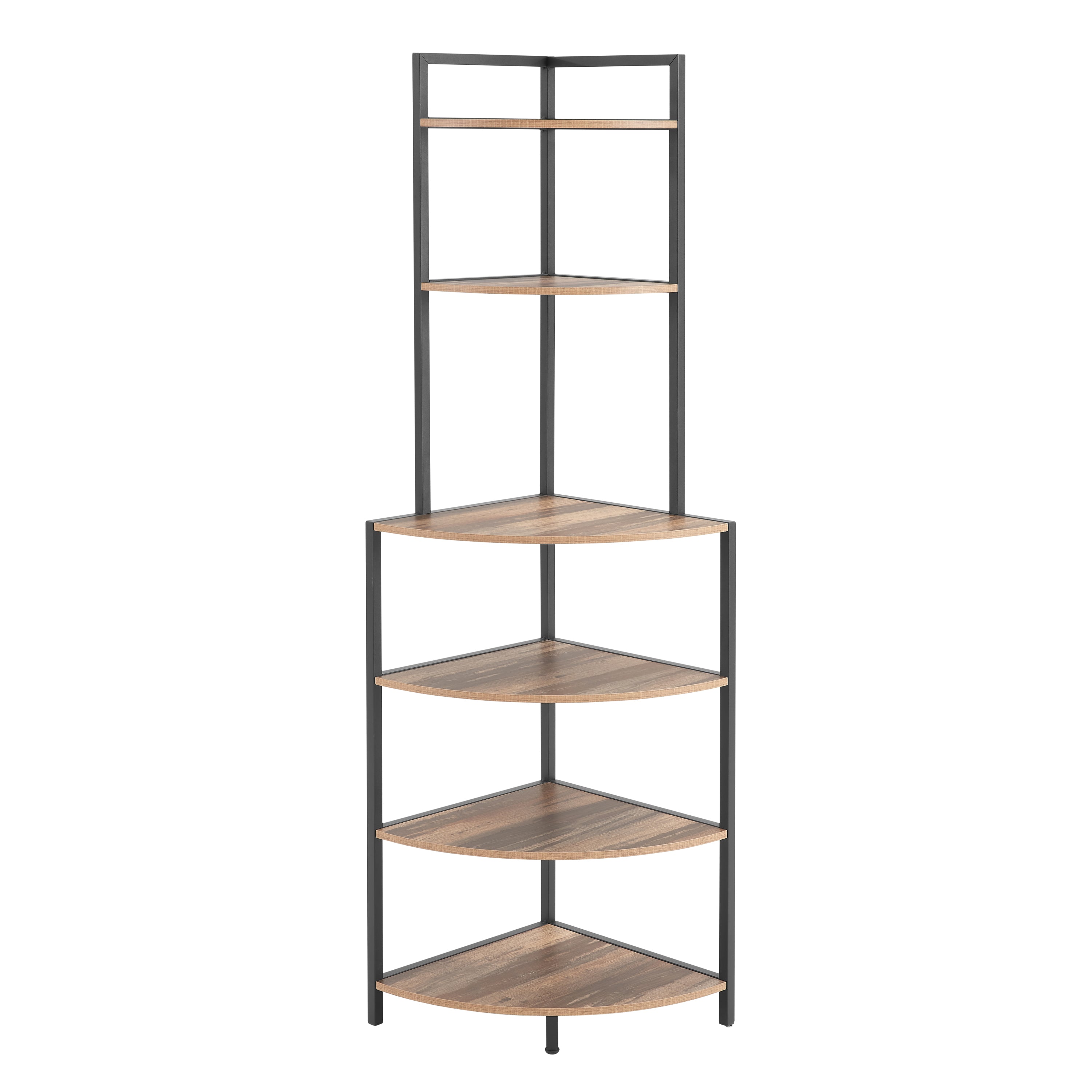 6-Tier Corner Shelf, Freestanding Bookcase for Small Spaces