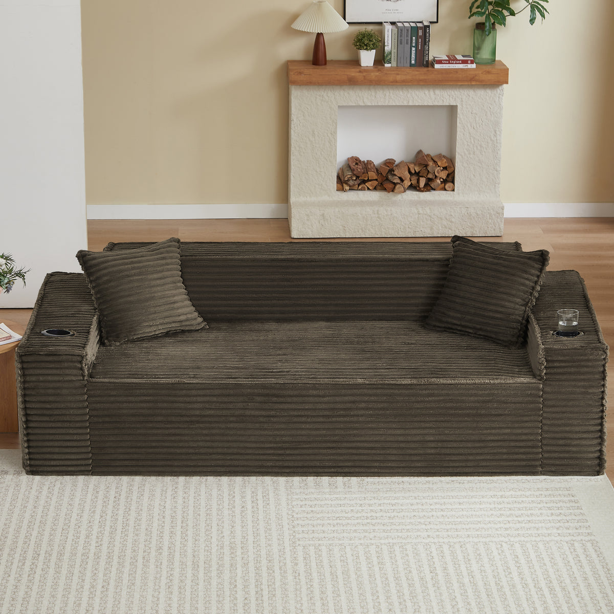 3Seater Sofa Boneless Couches,No Assembly Needed, Modern Sofa for Compact Living Rooms, Apartments, and Offices