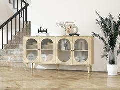 4 door cabinet, Sideboard Accent Cabinet, Storage Cabinet for Living Room, Hallway Entryway Kitchen