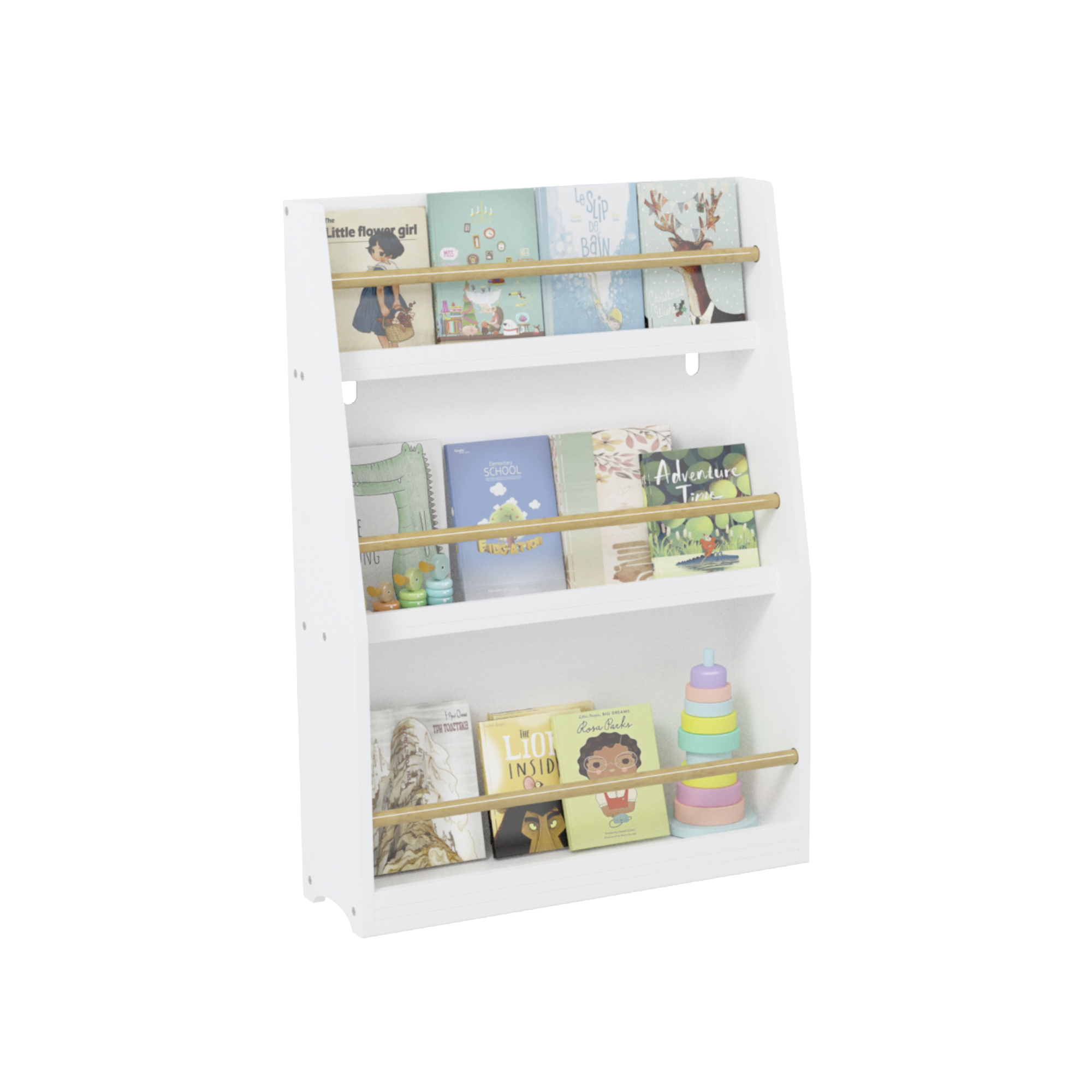 3 Tier Kids Book Shelf,Kids Book Rack, Helps Keep Bedrooms, Playrooms, and Classrooms Organized,White