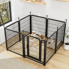 Heavy-Duty 32" Dog Playpen, Foldable 8-Panel Pet Exercise Fence for Indoor & Outdoor