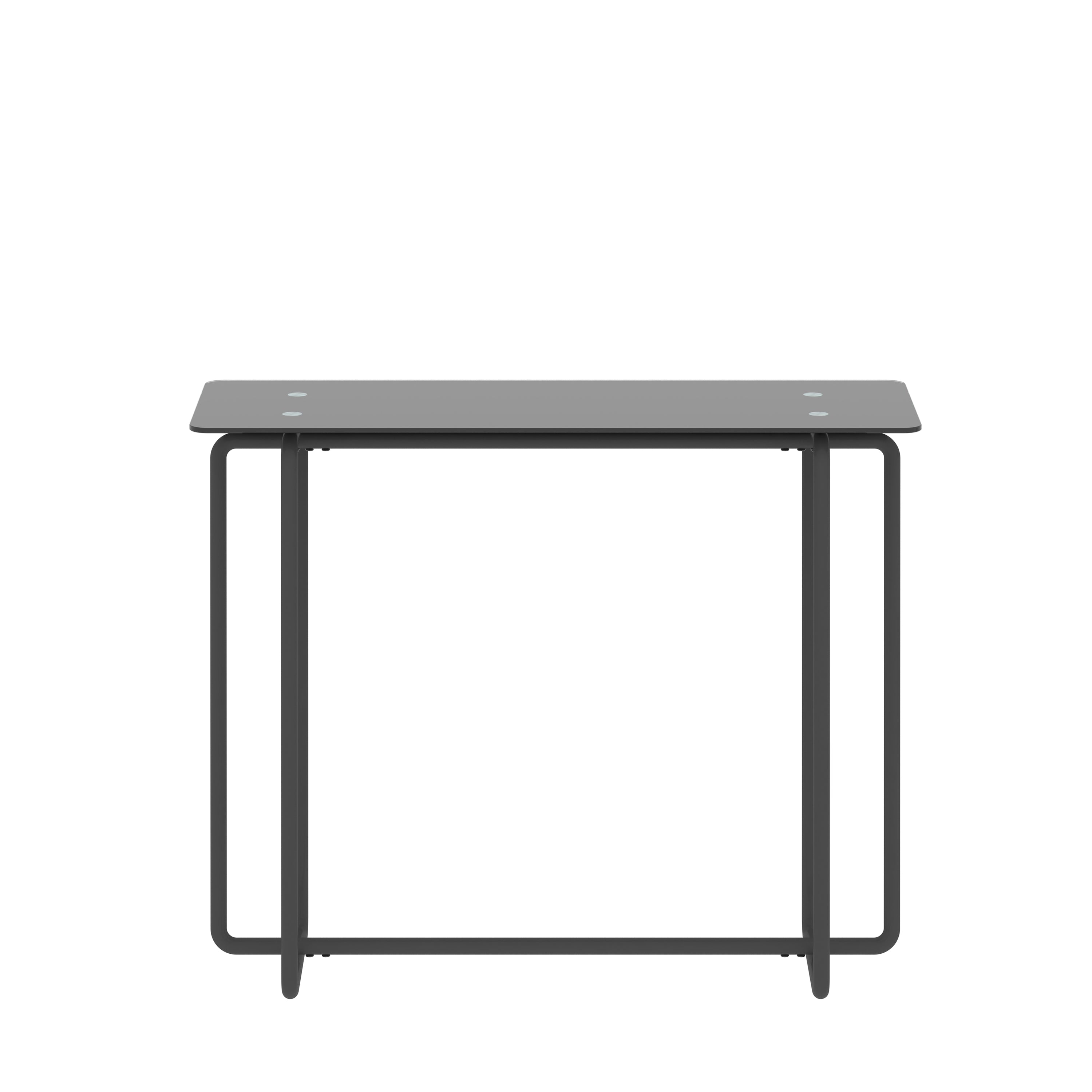 Console Table single layer tempered glass rectangular porch table black leg double tempered glass tea table,Black