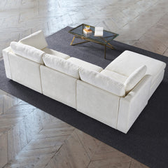 modular sofa whitechenille fabric,  simple and grand, the seat and back is very soft. this is also a KNOCK DOWN sofa