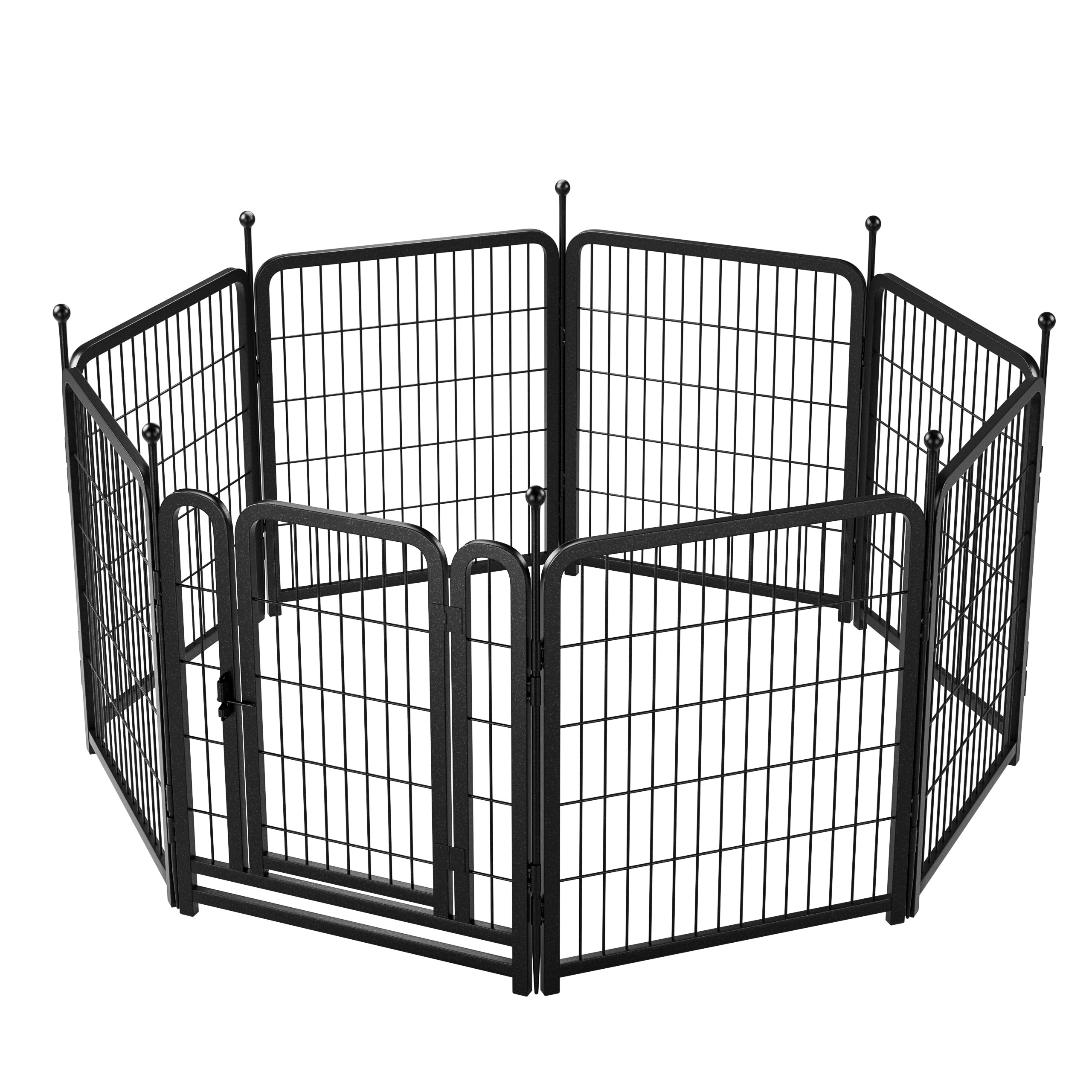 Heavy-Duty 32" Dog Playpen, Foldable 8-Panel Pet Exercise Fence for Indoor & Outdoor