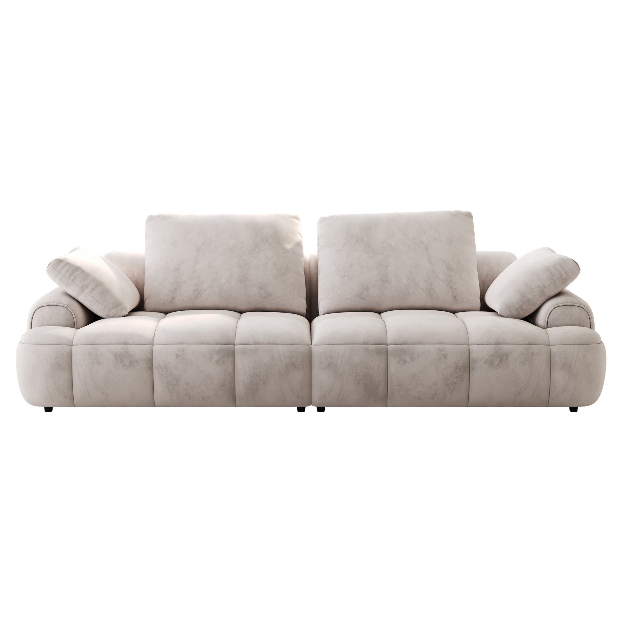 86.6″ Large size two Seat Sofa,Modern Upholstered,Light gray suede fabric