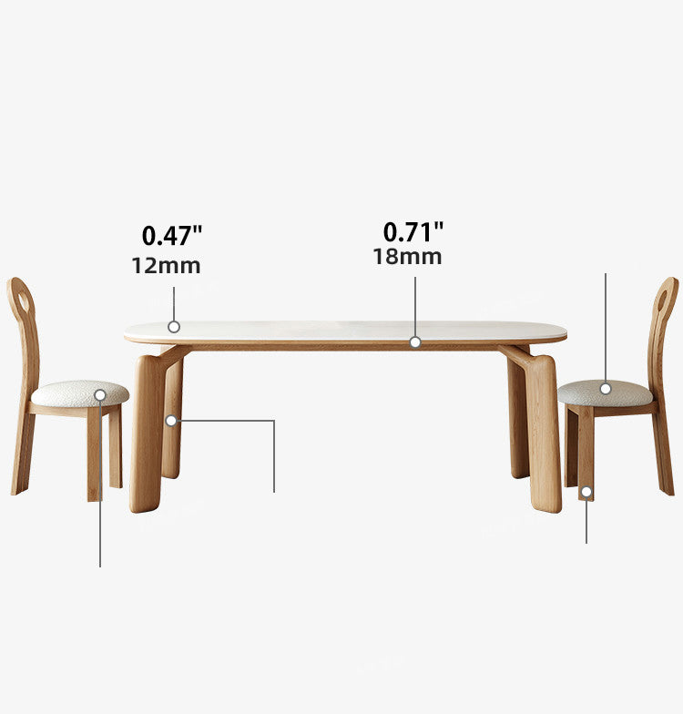 Modern Oval Dining Table with Marble Top & Ash Wood 4 Legs for 6-10 Seaters jh-264-na