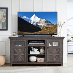 2 Door Farmhouse  TV Stand Barn Design with Large Barn Inspired Home Entertainment Console