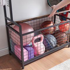Garage Sports Organizer with Ball Rack & Toy Storage