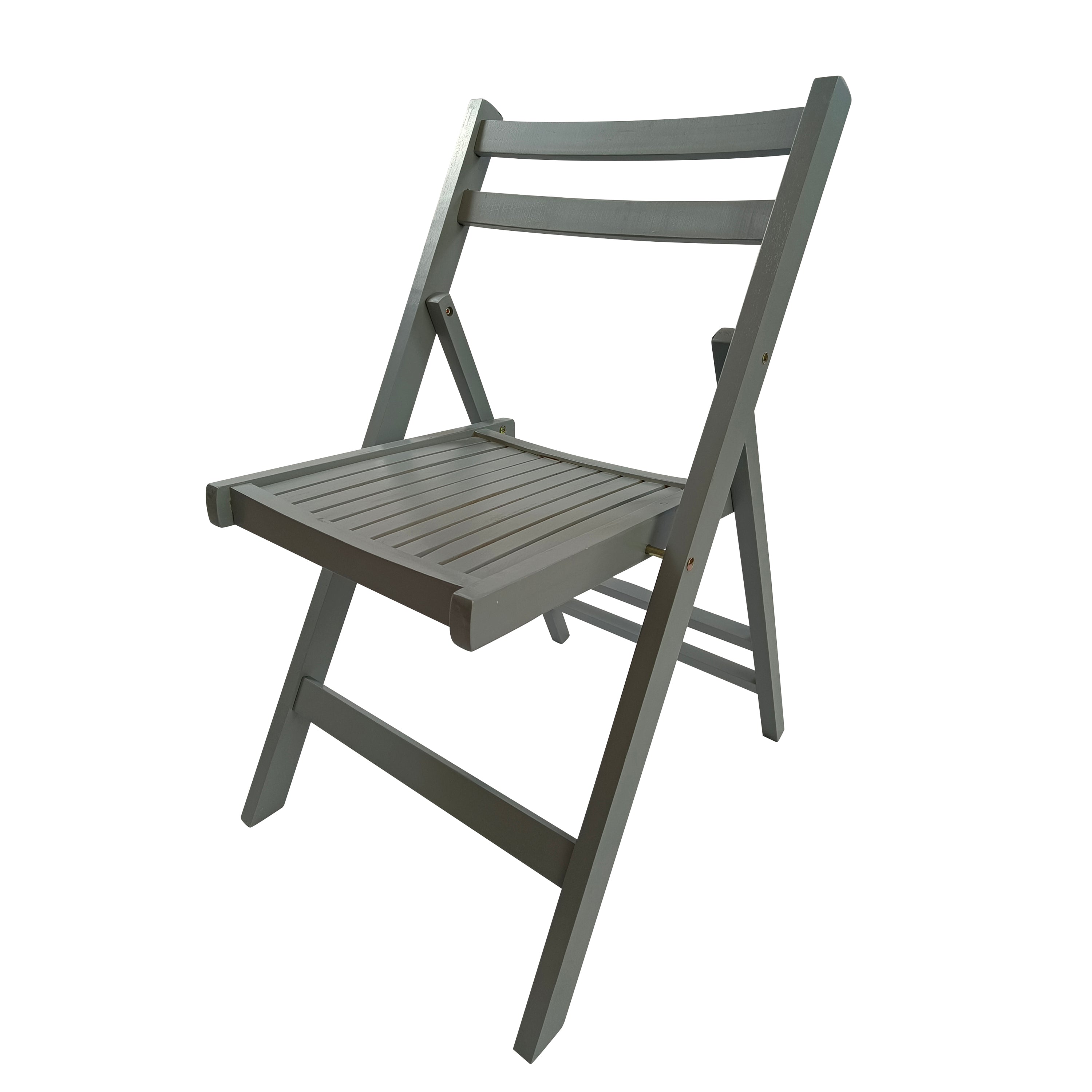 Furniture Slatted Wood Folding Special Event Chair - Gray, Set of 4, FOLDING CHAIR, FOLDABLE STYLE