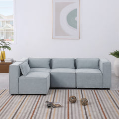 modular sofa Grayish blue  chenille fabric,  simple and grand, the seat and back is very soft. this is also a KNOCK DOWN sofa