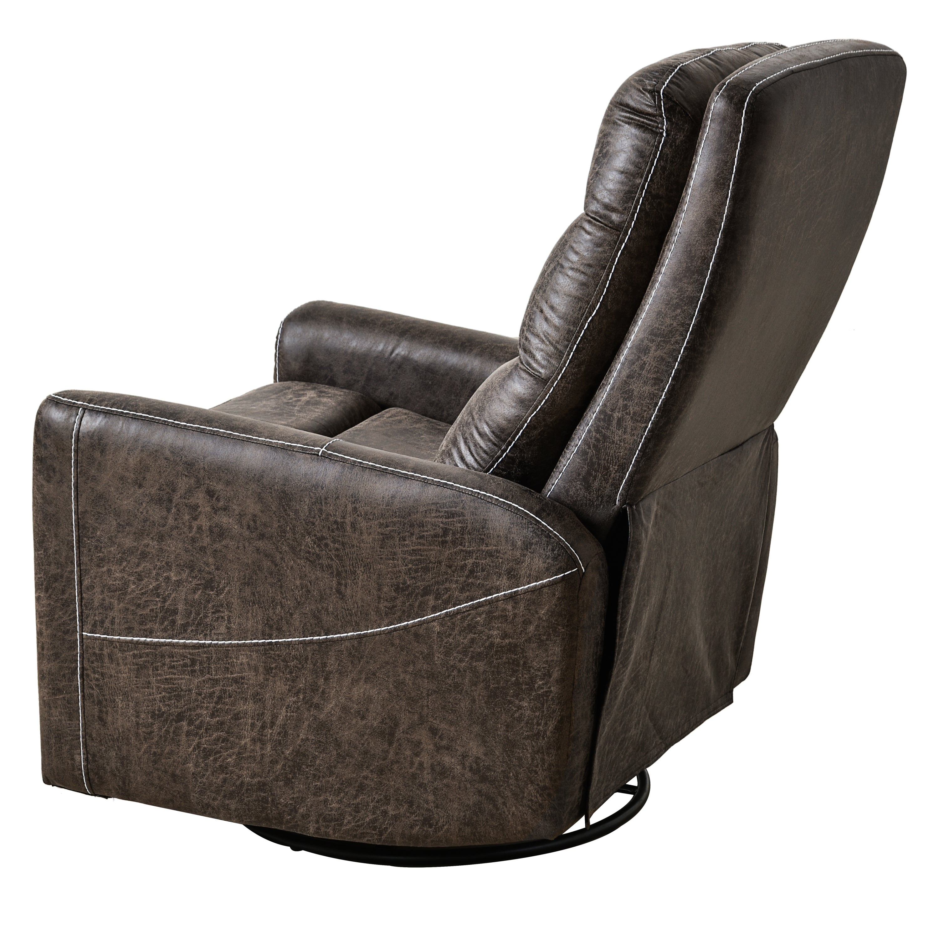 Swivel Rocker Recliner Chair, Manual Glider for Nursery – Brown
