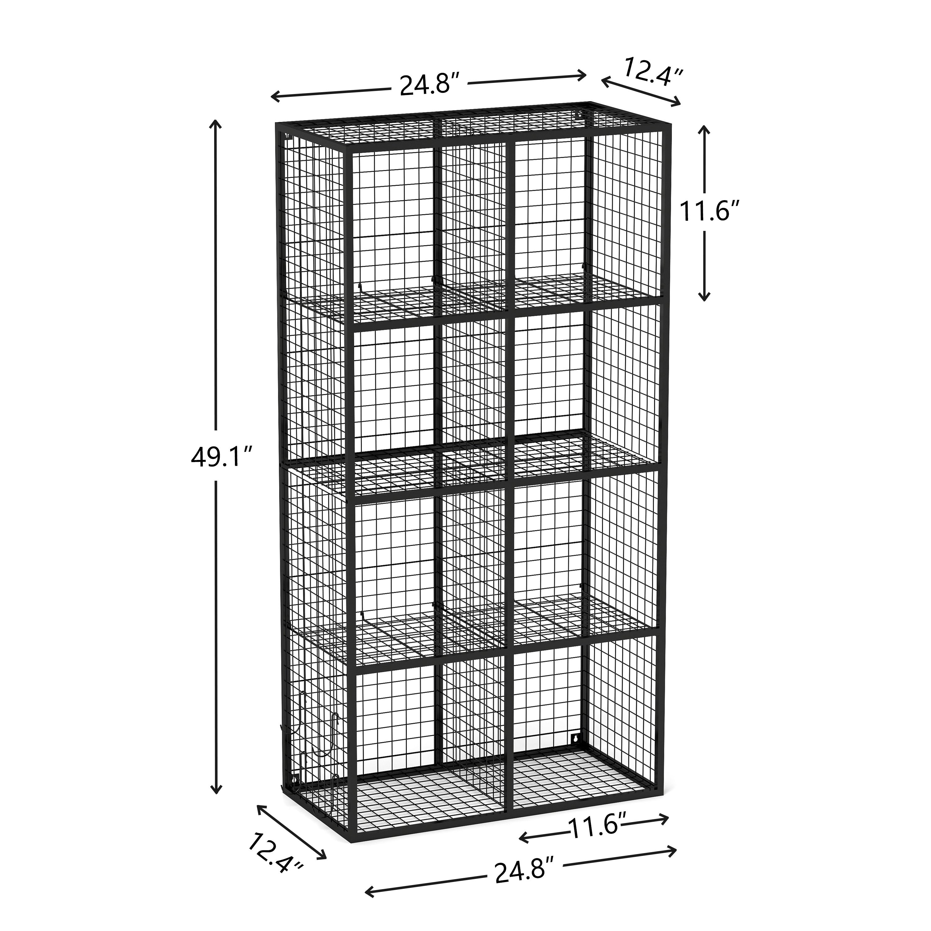 8-Cube Metal Storage Organizer, Modular Bookshelf, Black