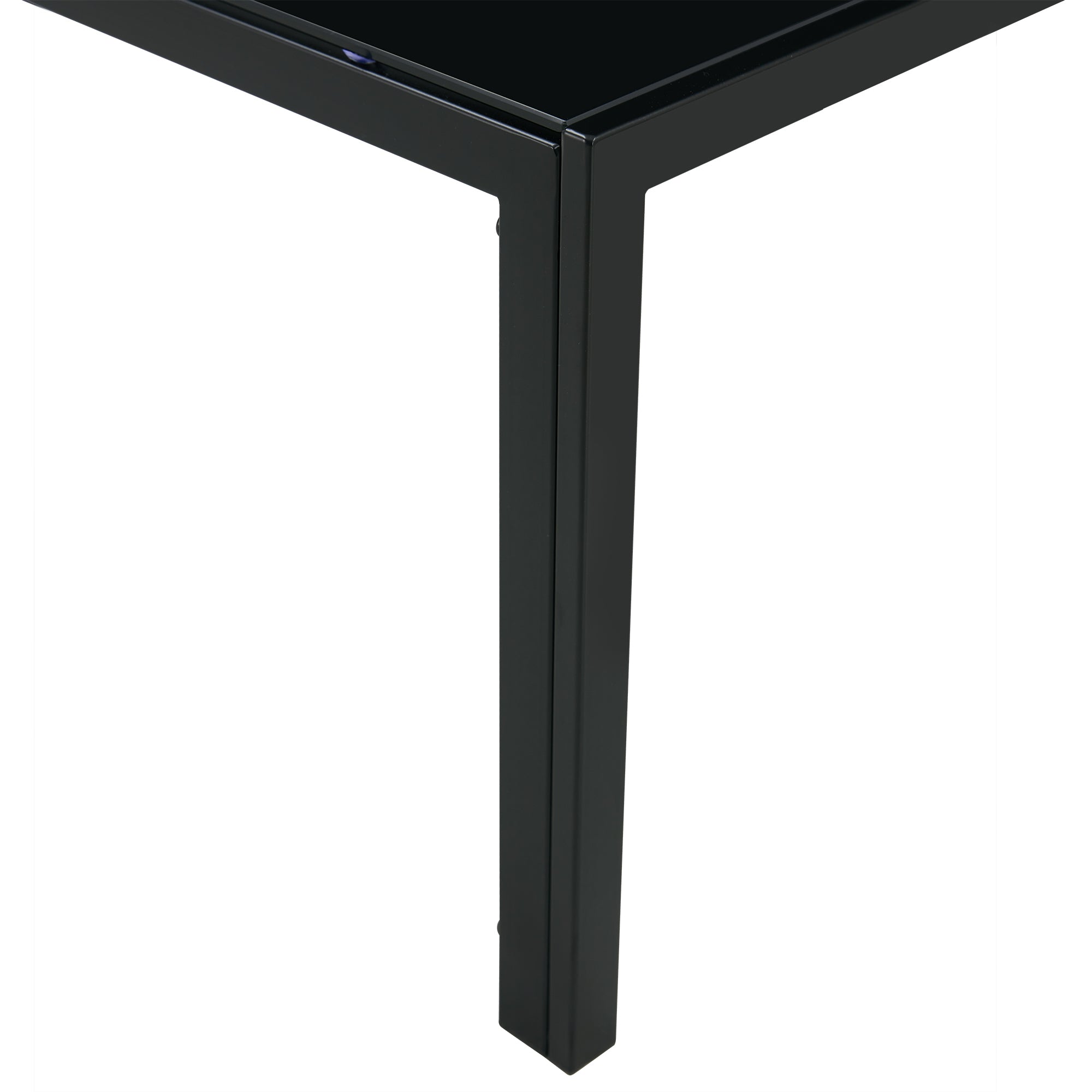 Coffee Table Set of 2, Square Modern Table with Tempered Glass Finish for Living Room,Black