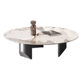 Sleek Sintered Stone Coffee Table with Stainless Steel Frame – Modern Elegance for Your Home fld-2745