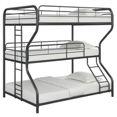 Furniture   Triple Bunk Bed, FULL/Twin/FULL, black