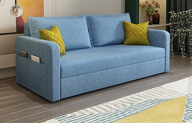 Modern Solid Wood Sofa in Dark Gray, Pink, Blue, and Light Khaki with Cotton-Linen Upholstery hyt-1239