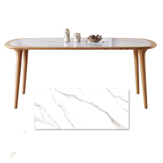 Modern Rectangular Wooden Dining Table –Sintered Stone Top Durable Design for Diningroom fmbs-002